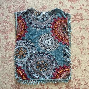 Bohemian Mandala Fringe Poncho